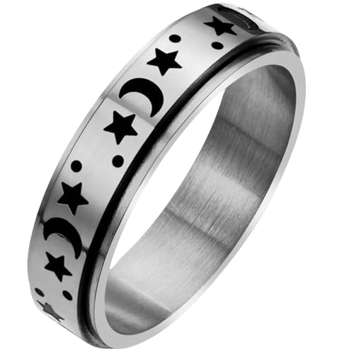 Edelstahlring, Tier, himmlischer Stil, für Verlobung, Hochzeit, Schmuck, rotierendes Design, niedliches Muster, Geschenk für Paare, 36 von Jpltlvy