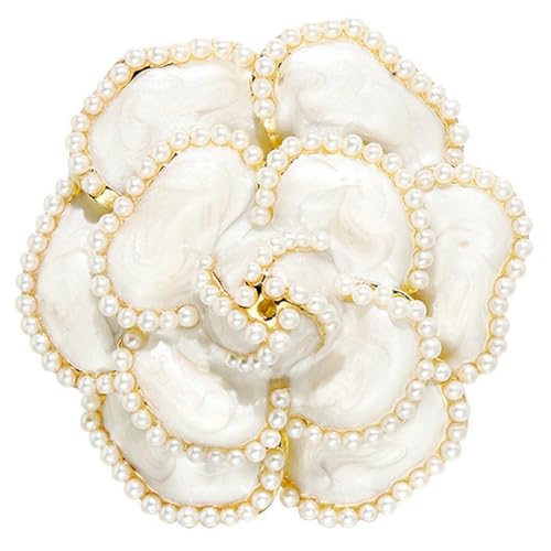 Emaille Kamelie Chic Brosche für Frauen Vintage Anzug Pullover Anstecknadel Elegantes Accessoire Geschenk, Brosche von Jpltlvy