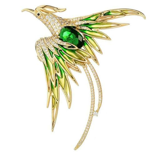 Emaille Mythischer Vogel Brosche Frauen Chinesischer Stil Vintage Blüte Elegante Strickjacke Accessoire Einzigartiges Design Pin Geschenk, Brosche von Jpltlvy