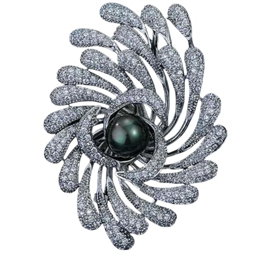 Feuerwerk Brosche Elegant Damen Vintage Perle Floral Pin Luxus Minimalistisch Revers Zubehör für Anzug Büro Geschenk, Brosche von Jpltlvy