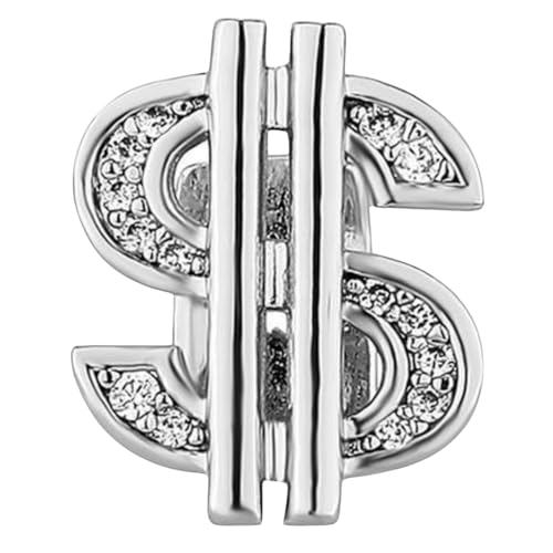 Goldfarbener Kreuz-Herzzahn-Grillz, Modeschmuck, Geschenk für Festival-Partys, Square Zircon-Large von Jpltlvy