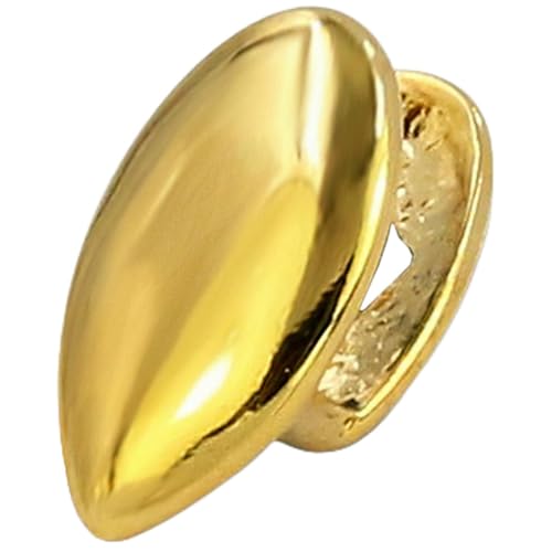Goldfarbenes Halloween-Grillz-Set, einzelner Zahn, Hip-Hop-Zubehör mit flippigem Design, Kostüm-Party-Geschenk von Jpltlvy