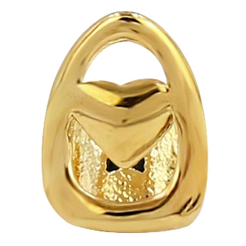 Goldfarbenes Halloween-Grillz-Set, einzelner Zahn, Hip-Hop-Zubehör mit flippigem Design, Kostüm-Party-Geschenk von Jpltlvy