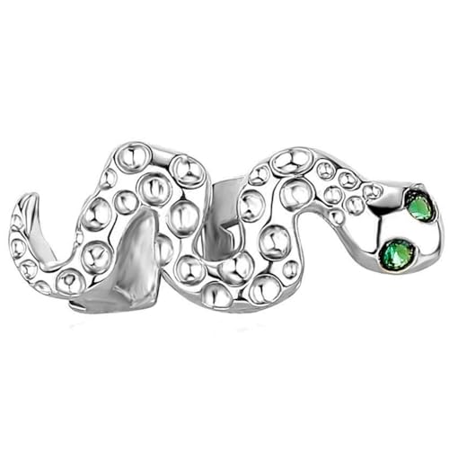 Green Eye Serpent Grillz Hip Hop Dynamisches Schlangen-Design Goldton Zahnschmuck Herren Rap-Accessoire Geschenk von Jpltlvy