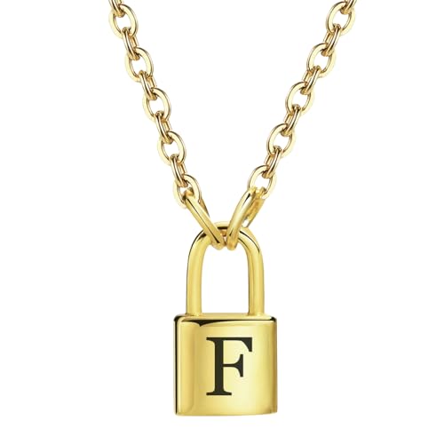 Halskette mit Alphabet-Schloss aus Edelstahl, minimalistischer Modeschmuck, für den täglichen Gebrauch, Geschenk von Jpltlvy