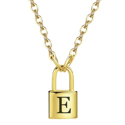 Halskette mit Alphabet-Schloss aus Edelstahl, minimalistischer Modeschmuck, für den täglichen Gebrauch, Geschenk von Jpltlvy