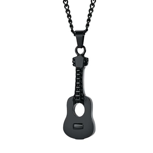 Halskette mit Gitarren-Anhänger, Titanstahl, Andenken, Musik-Thema, Schmuck für Männer und Frauen Halskette mit Gitarren-Anhänger, Titanstahl, Andenken, Musik-Thema, Schmuck für Männer und Frauen von Jpltlvy