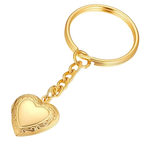 Halskette mit Herz-Medaillon aus Edelstahl, Zirkonia, akzentuiertes Design, goldfarben, Andenken, Schmuck, zeitloses Geschenk für Sie von Jpltlvy