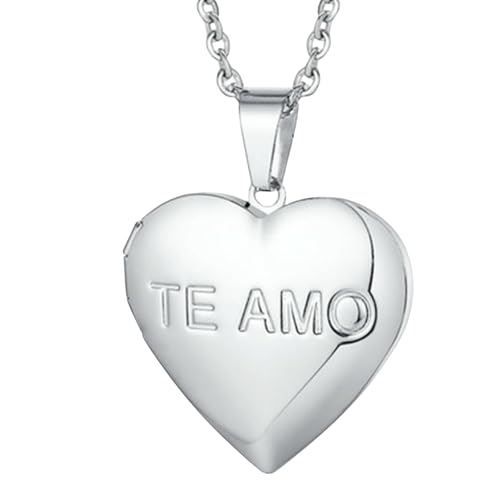 Halskette mit Herz-Medaillon aus Edelstahl, zum Öffnen, Foto-Anhänger für Erinnerungen, kompaktes Andenken, Design, Schmuck, Geschenk für Sie von Jpltlvy