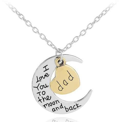 Halskette mit Herz und Mond, himmlisches romantisches Symbol, bedeutungsvolle Verbindung, Schmuck, Geschenk für Sie von Jpltlvy