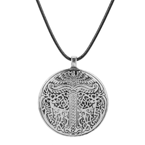 Halskette mit nordischem Anhänger, antikes Motiv, Unisex, Wikingerschmuck, Geschenk für Männer und Frauen von Jpltlvy