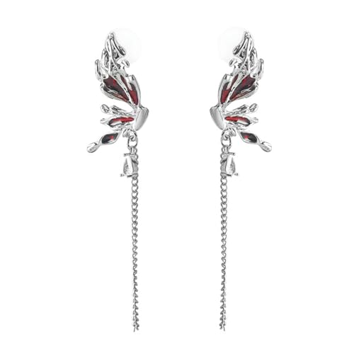 Halskette mit rotem Schmetterlings-Anhänger, Bohemian-Kette, verstellbar, Schmuckgeschenk für Damen von Jpltlvy