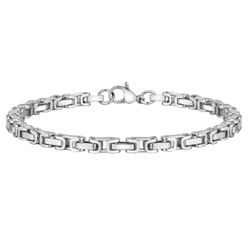 Herren-Kette, Edelstahl, byzantinisches Gewebe, Used-Look, grau, urbaner Rand, strukturiertes Schmuck-Accessoire Herren-Kette, Edelstahl, byzantinisches Gewebe, Used-Look, grau, urbaner Rand, strukturiertes Schmuck-Accessoire von Jpltlvy