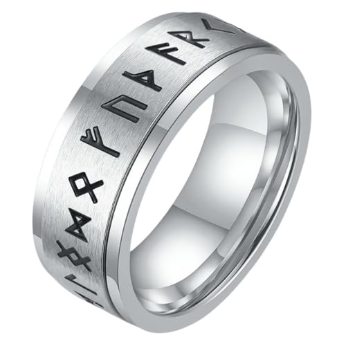 Herren-Ring, Edelstahl, Wikingerrune, drehbar, 8 mm, nordisches Symbol, Schmuck für den täglichen Gebrauch, Geschenk, 11 Herren-Ring, Edelstahl, Wikingerrune, drehbar, 8 mm, nordisches Symbol, Schmuck für den täglichen Gebrauch, Geschenk, 11 von Jpltlvy