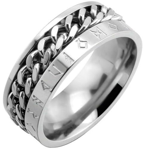Herren-Ring, Titanstahl, leuchtende Wikingernummer, drehbarer Ring, nordischer Stil, Ketten-Design, mechanischer Schmuck, Geschenk für Ihn, 38, Titanstahl Herren-Ring, Titanstahl, leuchtende Wikingernummer, drehbarer Ring, nordischer Stil, Ketten-Design, mechanischer Schmuck, Geschenk für Ihn, 38, Titanstahl von Jpltlvy