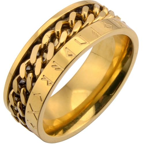 Herren-Ring, Titanstahl, leuchtende Wikingernummer, drehbarer Ring, nordischer Stil, Ketten-Design, mechanischer Schmuck, Geschenk für Ihn, 9, Titanstahl Herren-Ring, Titanstahl, leuchtende Wikingernummer, drehbarer Ring, nordischer Stil, Ketten-Design, mechanischer Schmuck, Geschenk für Ihn, 9, Titanstahl von Jpltlvy