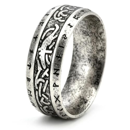 Herren-Ring aus Edelstahl, Vintage-Stil, Wikinger-Rune, nordischer Stil, Schmuck, Geschenk, 7, Titanstahl von Jpltlvy