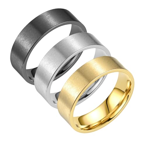 Herren-Ring aus Titanstahl, 6 mm, minimalistisch, matt, flach, schlichter Kreis, Schmuck für den täglichen Gebrauch, Geschenk, 38 von Jpltlvy