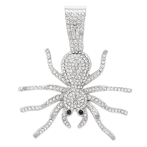 Hip Hop dicke kubanische Herrenkette mit Spinnenanhänger, Nieten, Streetwear, mutiger Schmuck, Geschenk für Männer, 45 cm Hip Hop dicke kubanische Herrenkette mit Spinnenanhänger, Nieten, Streetwear, mutiger Schmuck, Geschenk für Männer, 45 cm von Jpltlvy