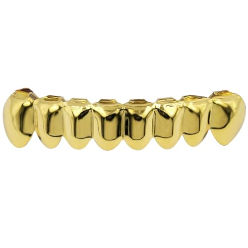 Jpltlvy 16 Stück Hip Hop Grillz Gold Spiegel Glatte Oberfläche Obere Untere Set für Bühne Festival Street Style Zubehör Geschenk von Jpltlvy