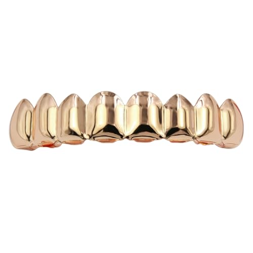 Jpltlvy 16 Stück Hip Hop Grillz Gold Spiegel Glatte Oberfläche Obere Untere Set für Bühne Festival Street Style Zubehör Geschenk von Jpltlvy