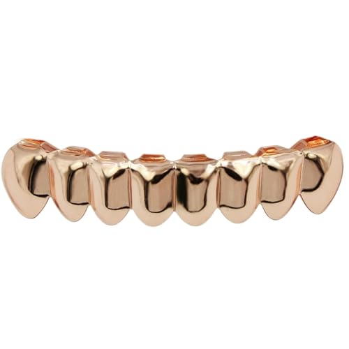 Jpltlvy 16 Stück Hip Hop Grillz Gold Spiegel Glatte Oberfläche Obere Untere Set für Bühne Festival Street Style Zubehör Geschenk von Jpltlvy