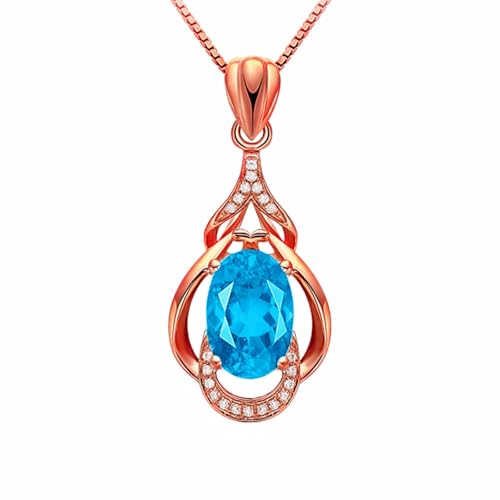 Jpltlvy 18K Gold Plated Colorful Gemstone Necklace Women's Elegant Teardrop Pendant Multicolor for Gifts von Jpltlvy