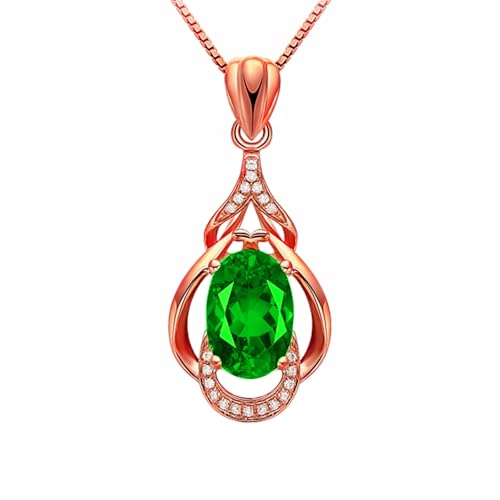 Jpltlvy 18K Plated Colorful Gemstone Pendant Necklace for Women Minimalist Teardrop Design for Daily and Festive Wear von Jpltlvy