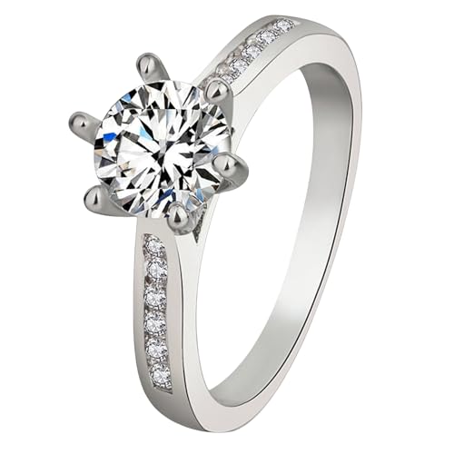 Jpltlvy Damen Krone Motiv Cluster Ring mit Krappenfassung Warmton Metallband Symbolisches Design Accessoire für bedeutungsvolle Momente, 34 von Jpltlvy