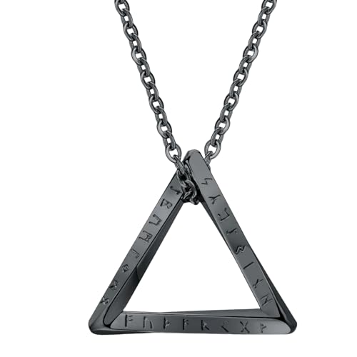 Jpltlvy Edelstahl Wikinger Rune Dreieck Anhänger Halskette für Herren Minimalistisches Modegeschenk für Ihn von Jpltlvy