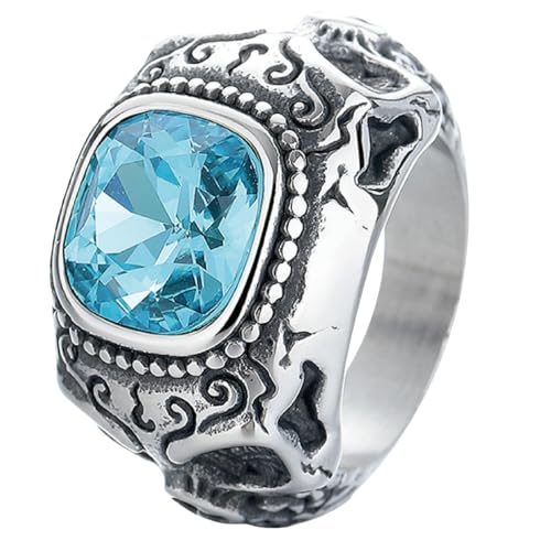 Jpltlvy Edelstein Ringe aus Edelstahl, Vintage-Stil, einzigartiges Design für Herren, 34 von Jpltlvy