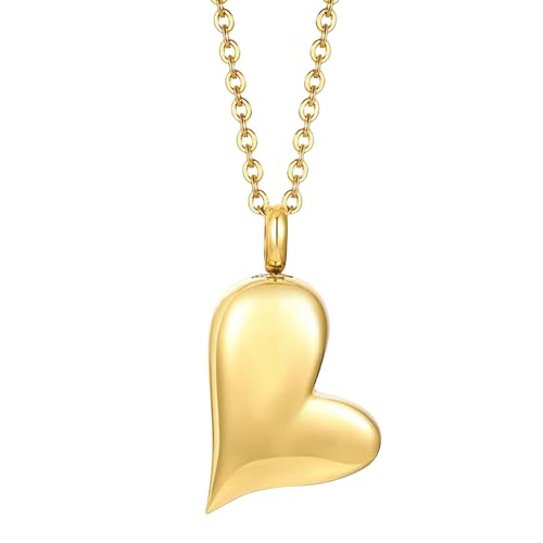 Jpltlvy Halskette aus Titanstahl in Herzform, schlichtes Design, Halskette für Damen, 50 cm von Jpltlvy