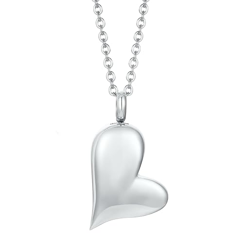 Jpltlvy Halskette aus Titanstahl in Herzform, schlichtes Design, Halskette für Damen, 50 cm von Jpltlvy