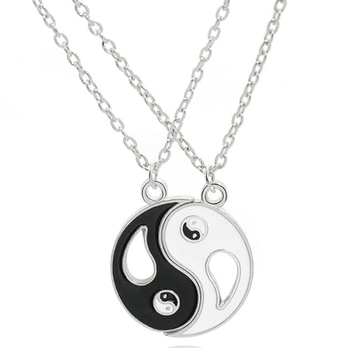 Jpltlvy Halskette für Paare, Metallfarben mit Tai-Chi-Symbol-Design, öltropfende Emaille, für ein passendes Paar von Jpltlvy