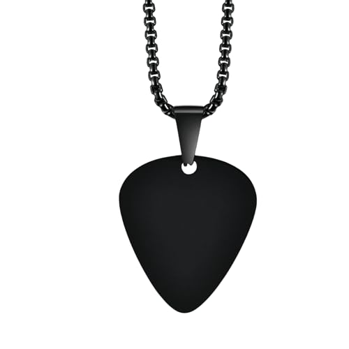 Jpltlvy Halskette mit Gitarrenplektrum-Anhänger aus Edelstahl für Musikbegeisterte, poliert, minimalistisches Design, modisches Geschenk von Jpltlvy