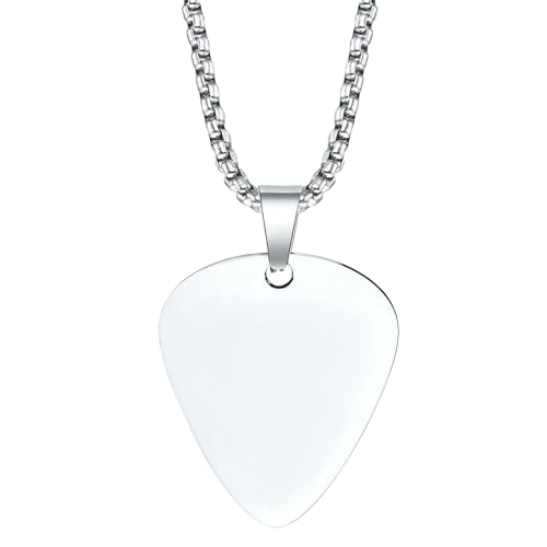 Jpltlvy Halskette mit Gitarrenplektrum-Anhänger aus Edelstahl für Musikbegeisterte, poliert, minimalistisches Design, modisches Geschenk von Jpltlvy