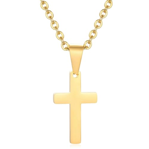 Jpltlvy Halskette mit Kreuz-Anhänger aus Edelstahl für Damen, Pulloverkette, Hip-Hop-Stil, Geschenk für Sie, 60 cm von Jpltlvy