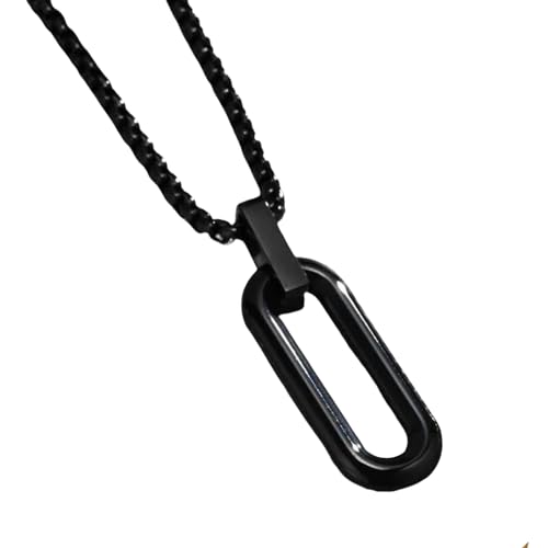 Jpltlvy Halskette mit geometrischem Anhänger aus Edelstahl für Herren, Multi-Shape-Design, zeitgenössisches urbanes Accessoire, Geschenk, 60 cm von Jpltlvy
