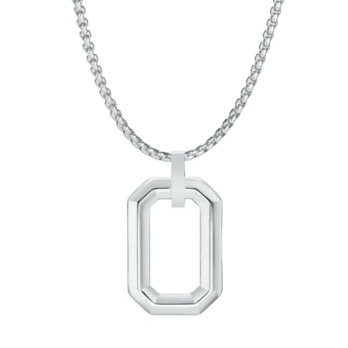 Jpltlvy Halskette mit geometrischem Anhänger aus Edelstahl für Herren, Multi-Shape-Design, zeitgenössisches urbanes Accessoire, Geschenk, 60 cm von Jpltlvy