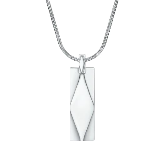 Jpltlvy Halskette mit geometrischem Stab-Anhänger, Titanstahl, facettiertes Design, minimalistische Herren-Halskette, Schwarz Jpltlvy Halskette mit geometrischem Stab-Anhänger, Titanstahl, facettiertes Design, minimalistische Herren-Halskette, Schwarz von Jpltlvy