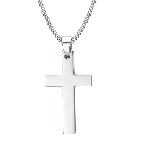 Jpltlvy Herren-Halskette mit Kreuz-Anhänger aus Edelstahl für den täglichen Gebrauch, einzigartiges Design als Geschenk für Ihn, 60 cm von Jpltlvy