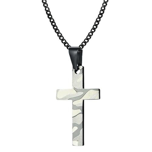 Jpltlvy Herren-Halskette mit Kreuz-Anhänger aus Edelstahl für den täglichen Gebrauch, einzigartiges Design als Geschenk für Ihn, 60 cm von Jpltlvy