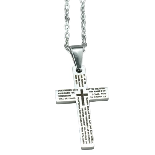 Jpltlvy Herren-Halskette mit Kreuz-Anhänger aus Edelstahl für den täglichen Gebrauch, einzigartiges Design als Geschenk für Ihn, 60 cm von Jpltlvy
