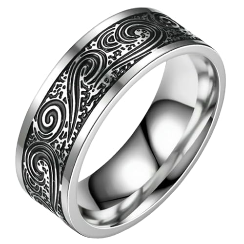 Jpltlvy Herren-Ring aus Titanstahl, Vintage-Design, Statementband, vielseitiges Accessoire für Männer, 11 von Jpltlvy