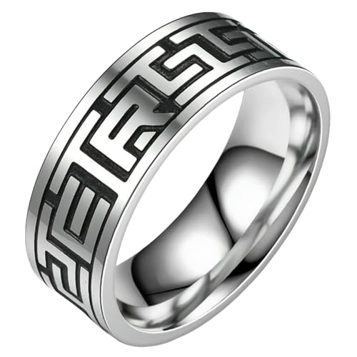 Jpltlvy Herren-Ring aus Titanstahl, Vintage-Design, Statementband, vielseitiges Accessoire für Männer, 36 von Jpltlvy