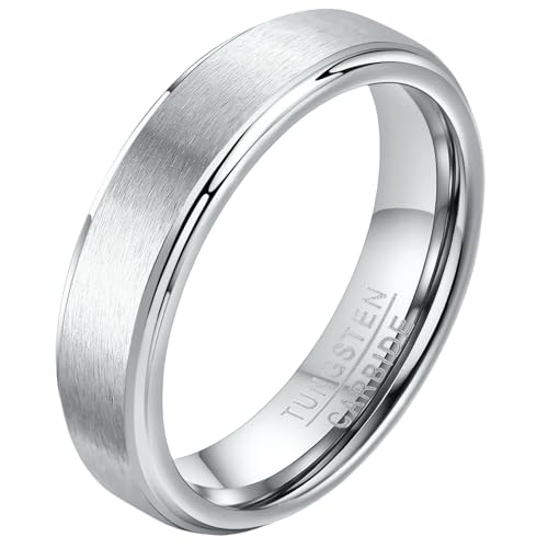Jpltlvy Herren-Ring aus Wolframcarbid, 5 mm breit, minimalistisches Design, Hochzeitsring, Jahrestag, Geschenk für ihn, für den Alltag, 7 Jpltlvy Herren-Ring aus Wolframcarbid, 5 mm breit, minimalistisches Design, Hochzeitsring, Jahrestag, Geschenk für ihn, für den Alltag, 7 von Jpltlvy