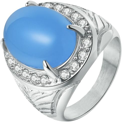 Jpltlvy Herrenring aus Edelstahl, synthetischer Saphir, luxuriöses Design, Geschenk, 7 von Jpltlvy