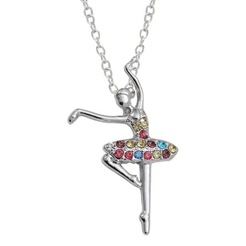 Jpltlvy Künstlerische tanzende Figur, kurze Halskette mit Multi-Kristall-Akzenten für den täglichen Gebrauch, für Damen und Herren, Geschenk von Jpltlvy