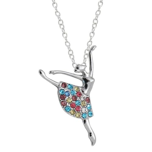 Jpltlvy Künstlerische tanzende Figur, kurze Halskette mit Multi-Kristall-Akzenten für den täglichen Gebrauch, für Damen und Herren, Geschenk von Jpltlvy