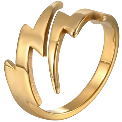 Jpltlvy Lightning-Ring aus Edelstahl, einzigartiges Design, modisches Geschenk, 9 von Jpltlvy